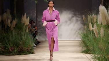 Model Mona Tougaard walked the runway for Max Mara's spring/summer 2024 show. Getty Images