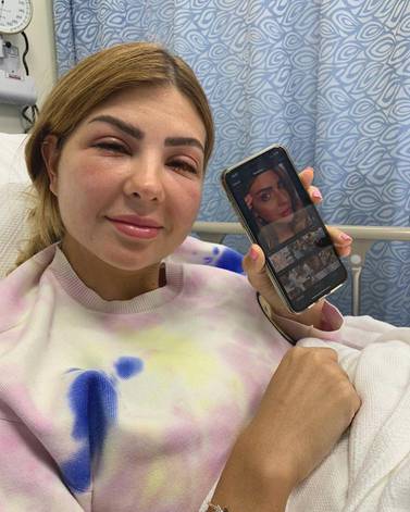Dubai influencer Leena Kaziz says her allergic reaction has been a wake-up call and a learning moment. Instagram / Leena Kaziz