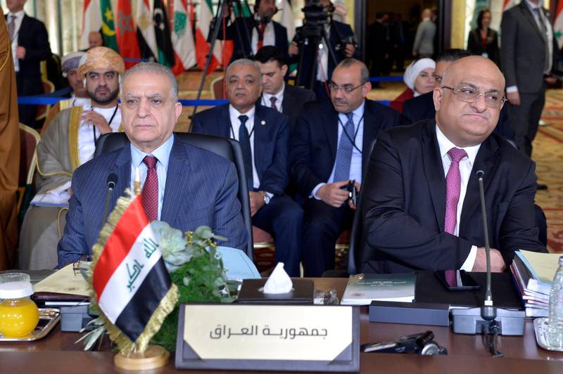 Iraqi foreign minister Mohammed Ali Al-Hakim attends the meeting.  EPA