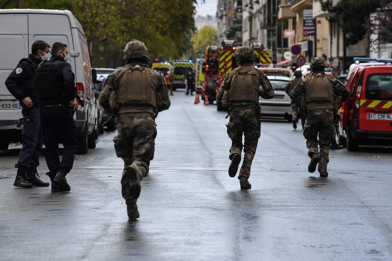 French soliders near the scene. AFP