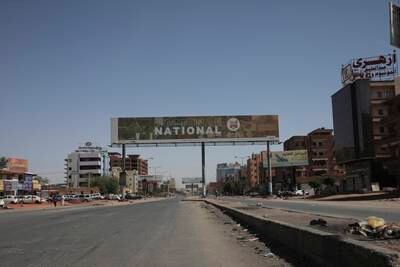 A deserted avenue in Khartoum as residents fear to go out due to intense fighting. AP 