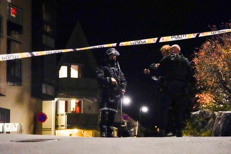 Police officers quickly arrived at the town west of the Norwegian capital, Oslo. AP Photo