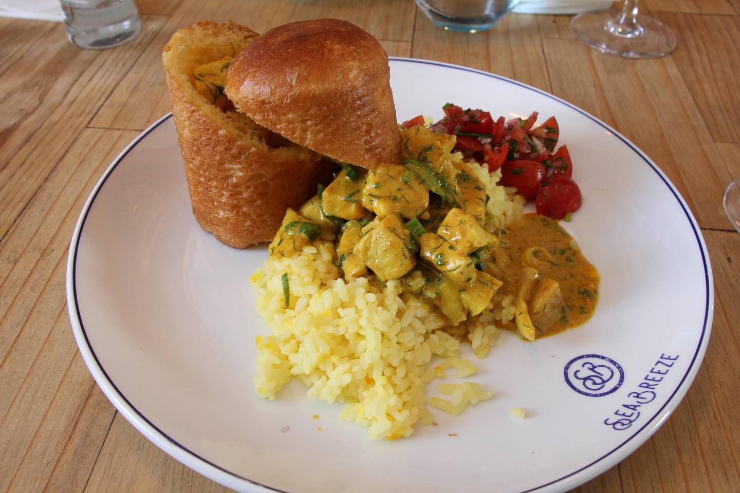 Curry fish bunny chow at Sea Breeze restaurant in Cape Town. John Brunton