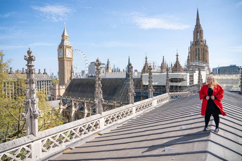 Abbey Marshall Leticia Edwards looks out at the view from the Henry VII roof of Westminster Abbey, which will be open to the public for the first time for guided tours, as part of its plans to celebrate the jubilee. PA