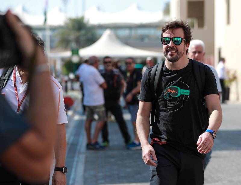 Abu Dhabi, U.A.E., November 22, 2018.   AUH F1.  Headshots.-- Fernando Alonso of McLaren F1 team.Victor Besa / The NationalSection:  NAReporter:
