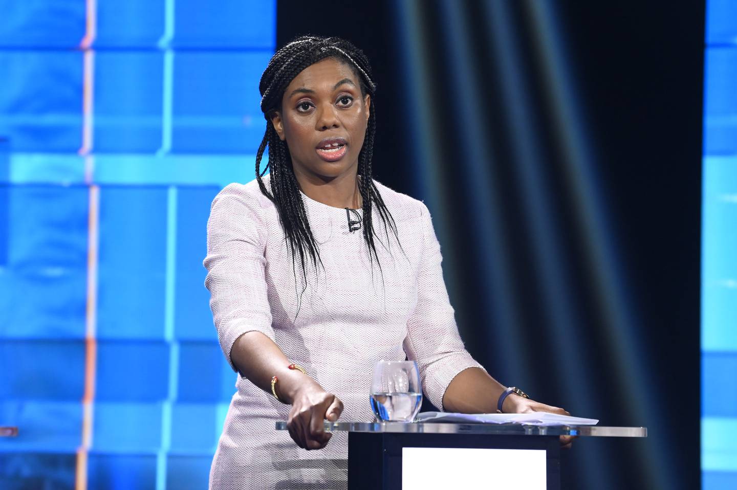 Kemi Badenoch taking part in Britain's Next Prime Minister: The ITV Debate, a head-to-head debate between Conservative Party leadership candidates in July. PA