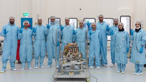 A small team of Emirati engineers have developed the UAE's lunar mission. Photo: MBRSC