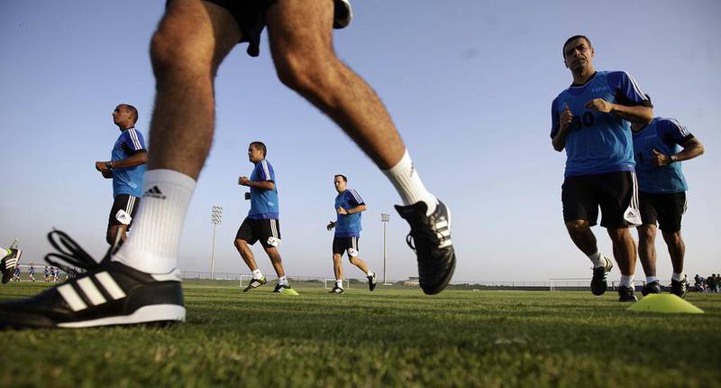 Fifa referees and assistants train at the Armed Forces Stadium in Abu Dhabi ahead of the Under 17 World Cup finals. Sammy Dallal / The National