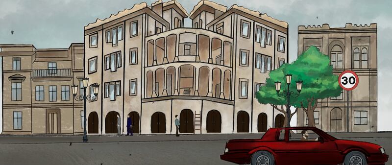 Lebanon's Beit Beirut as imagined in the animated film When Beirut Was Beirut.