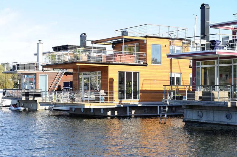 First built in 2006, the Futura floating house by AquaVilla was on the market for $1 million a few years ago. Photo: Aqua Floating Group