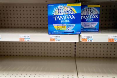 Tampons have reportedly been in short supply in stores across the US due to global supply chain issues. AFP