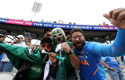 India and Pakistan fans show their support prior to the match at Emirates Old Trafford. PA Wire