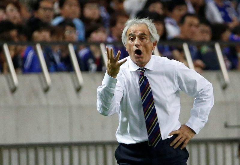 Japan’s head coach Vahid Halilhodzic reacts during match. Kim Kyung-Hoon / Reuters
