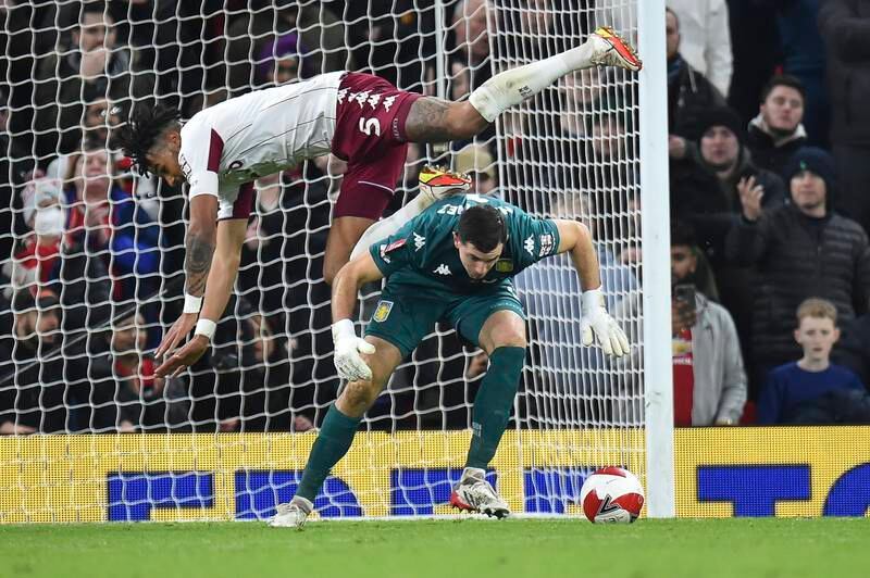 ASTON VILLA RATINGS: Emiliano Martinez 7 – Good reactions to make a couple of straightforward saves, but the Argentine was largely untroubled and cannot be faulted for conceding, standing no chance against McTominay’s winner. EPA