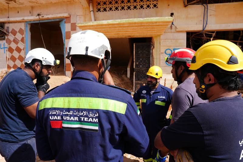 The UAE Disaster Victim Identification team in Derna, Libya. Wam