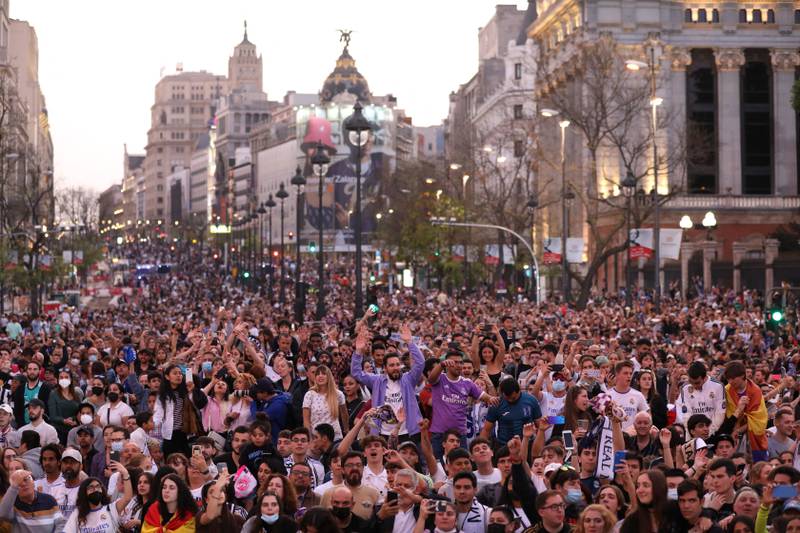 Thousands of fans pack the streets of Madrid to celebrate Real Madrid's La Liga title triumph. Reuters