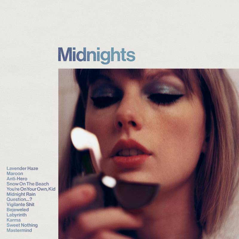 The cover album of 'Midnights'. Taylor Swift's 10th album crashed Spotify moments after its release. Photo: Republic Records