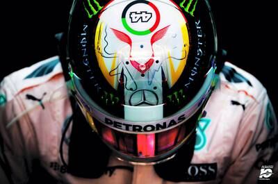 In 2015 the UAE celebrated its 44th National Day, so Lewis Hamilton sported a special helmet displaying both his official race number and the host nation’s anniversary.