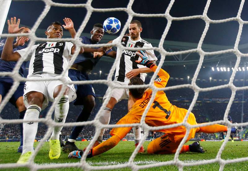 Juventus defender Leonardo Bonucci scores an own goal to give Manchester United a 2-1 win in their Uefa Champions League match at the Juventus Stadium. Reuters