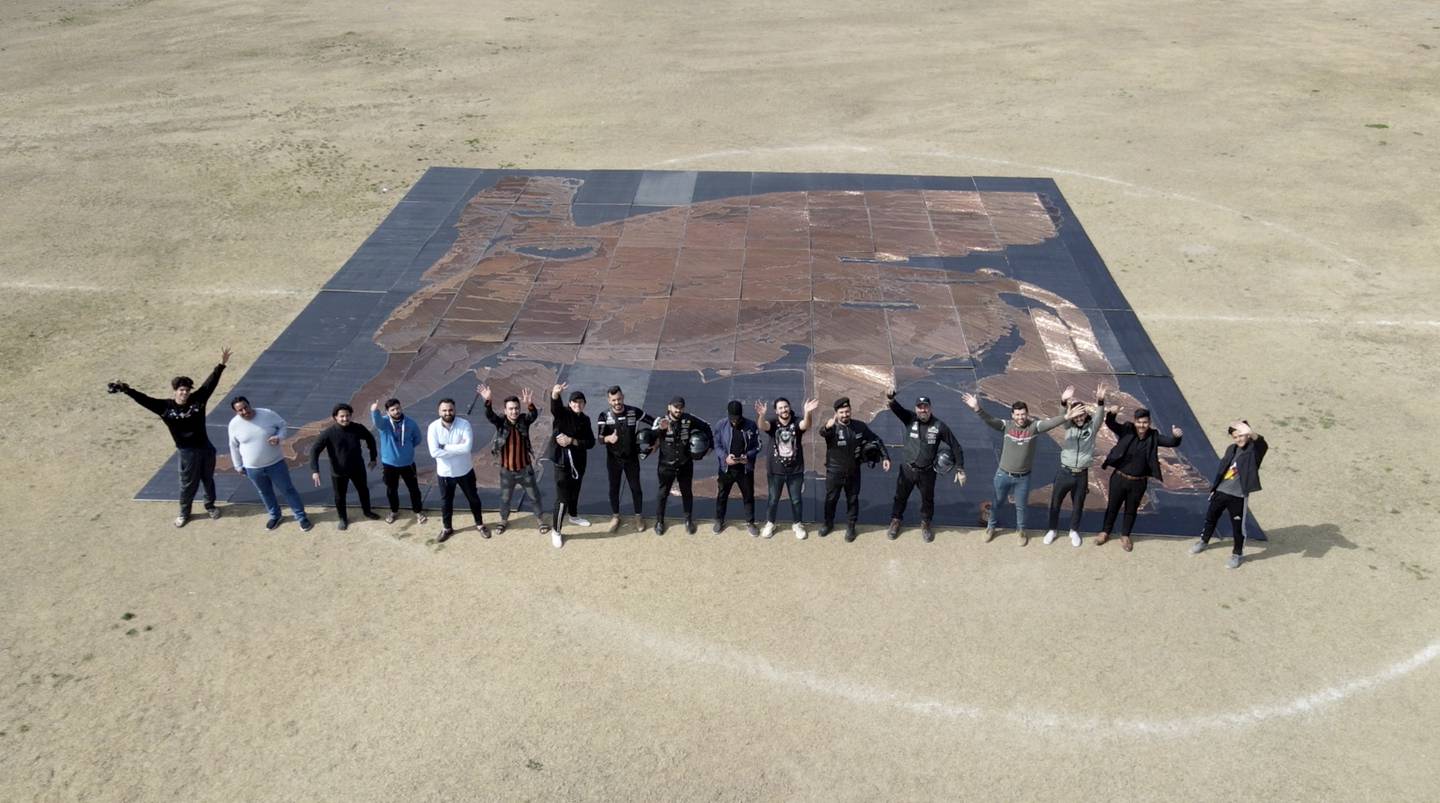 The 204 metre-square copper artwork by Iraqi artist Ali Al Rawi. Photo: Screengrab