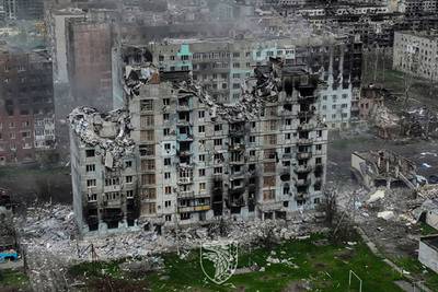 Aerial images released by Ukraine's armed forces show the devastation in Bakhmut. AFP