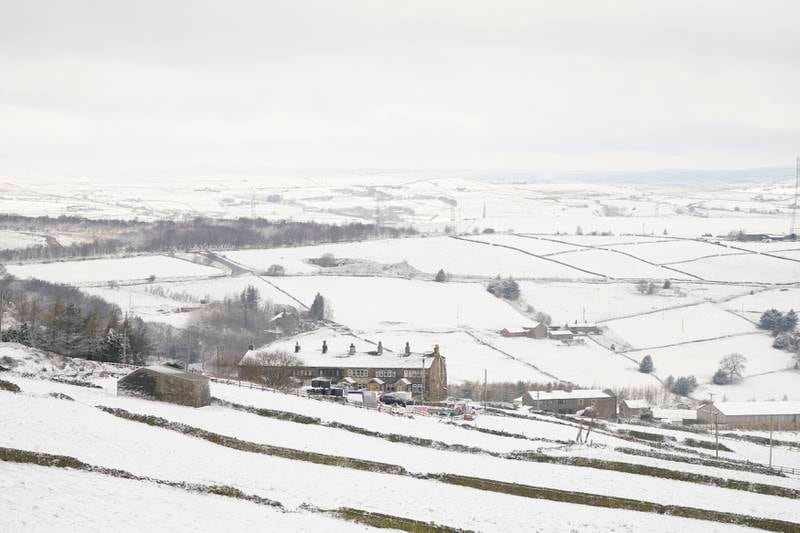 Snow covers fields in Kirklees, in Yorkshire. AP Photo
