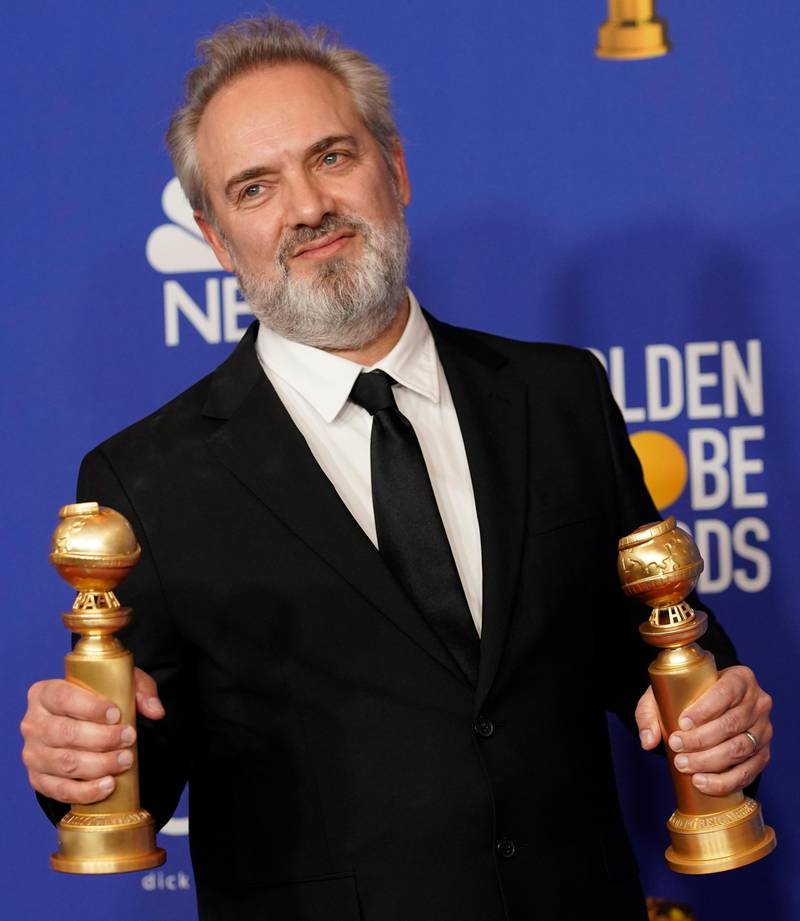 Sam Mendes poses with his award for Best Director - Motion Picture for '1917' during the 77th annual Golden Globe Awards on January 5, 2020, at The Beverly Hilton hotel in Beverly Hills, California. Reuters