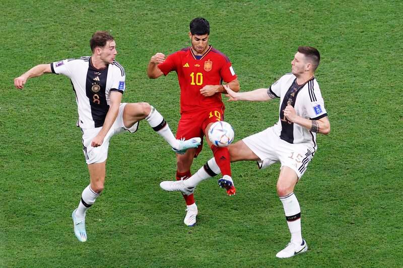Niklas Sule – 6. Playing more centrally, with Kehrer playing on the wing, the Borussia Dortmund defender was largely equal to what Spain threw at him in the first half. However, he was taken by surprise as Morata cut inside him to put Spain ahead. EPA