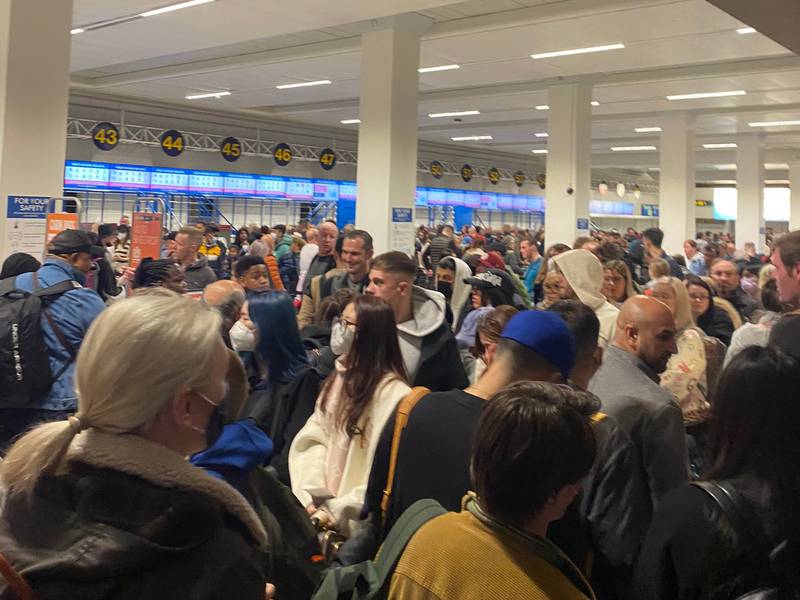 A busy Manchester Airport on Tuesday morning. Photo: Megan Thwaites / Twitter