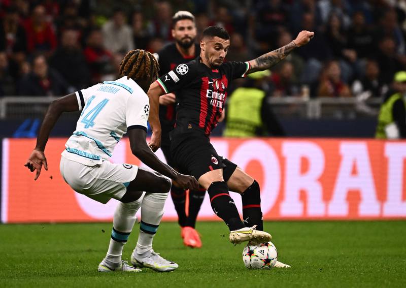 Rade Krunic 6: Bosnian started in defensive role before moving into midfield following reshuffle after sending off. Booked for kicking ball away as Milan started to lose their heads in first half. AFP