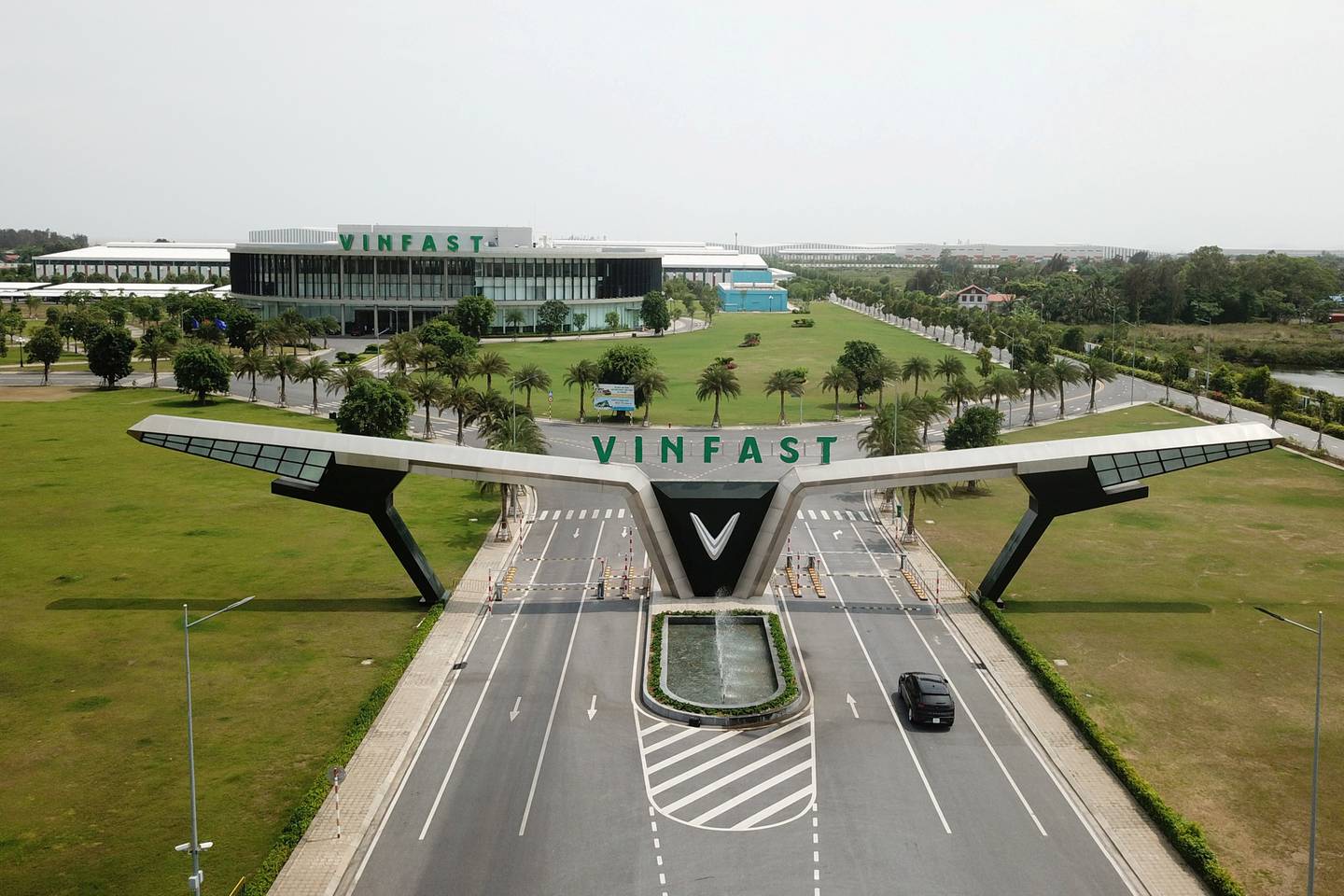 Une vue générale de l'usine de VinFast à Haiphong, au Vietnam.  Reuter