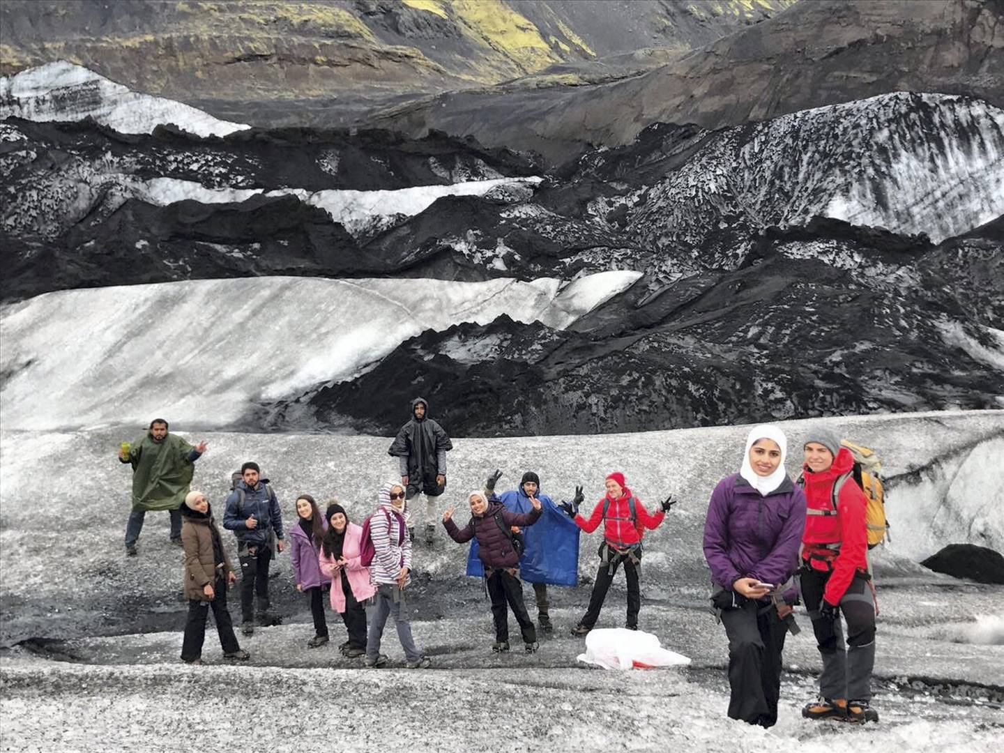 The students camped for two days without electricity in Iceland. Courtesy Aysha AlRumaithi
