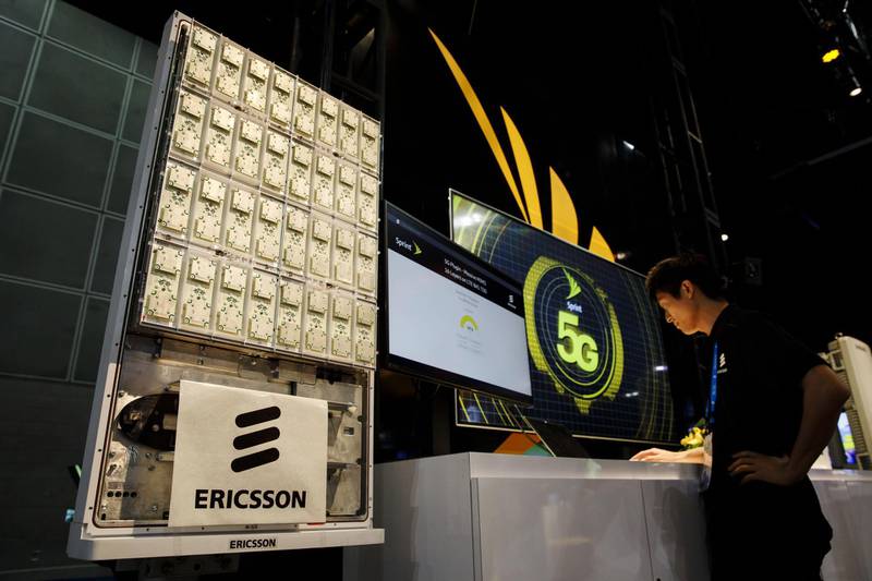 The inside of an Ericsson AB 5G capable Massive MIMO antenna is displayed at the Sprint Corp. booth during the Mobile World Congress Americas event in Los Angeles, California, U.S., on Friday, Sept. 14, 2018. The conference features prominent executives representing mobile operators, device manufacturers, technology providers, vendors and content owners from across the world. Photographer: Patrick T. Fallon/Bloomberg