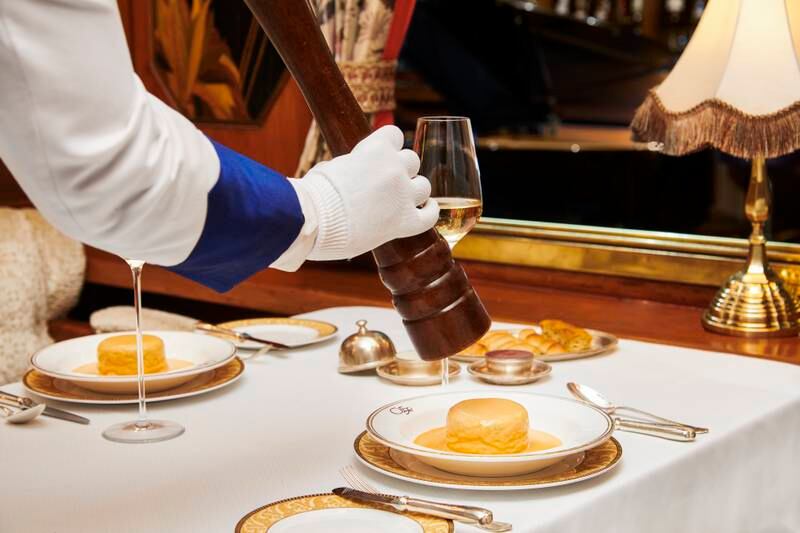 Camembert cheese souffle. Photo: The Orient Express, Taj Palace