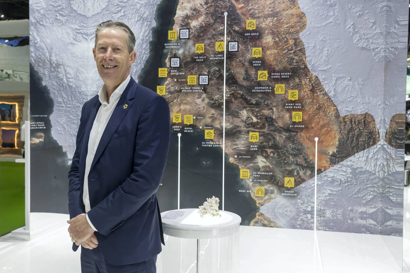 Andrew Mcevoy, NEOM. Day three of the 2021 Arabian Travel Market exhibition at the World Trade Center in Dubai on May 18 th, 2021. Antonie Robertson / The National.Reporter: Deena Kamal for Business.