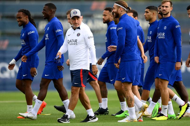 PSG manager  Christophe Galtier during training. AFP