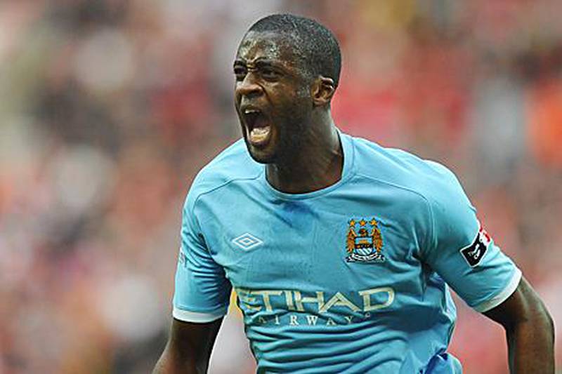 Yaya Toure celebrates scoring his goal which put Manchester City into the FA Cup final for the first time in 30 years.