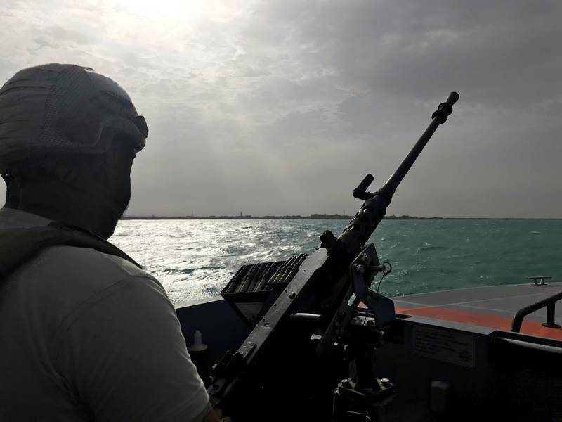 UAE navy soldier patrols at Al-Mokha port in Yemen, March 6, 2018. Picture taken March 6, 2018. REUTERS/Aziz El Yaakoubi