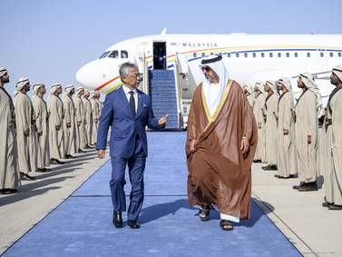 Malaysia's king arrives in Abu Dhabi