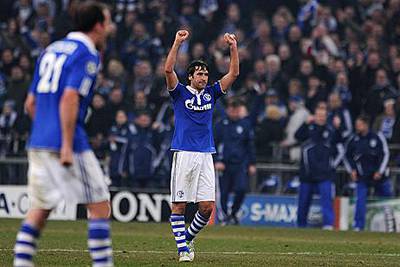 Raul helped Schalke defeat Inter Milan 7-3 on aggregate to progress to the semi-finals of the Champions League for the first time in the club's history.