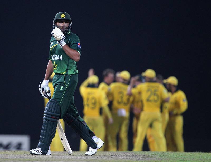 COLOMBO, SRI LANKA - MARCH 19:  Shahid Afridi of Pakistan leaves the field after being dismissed during the 2011 ICC World Cup Group A match between Australia and Pakistan at R. Premadasa Stadium on March 19, 2011 in Colombo, Sri Lanka.  (Photo by Hamish Blair/Getty Images)