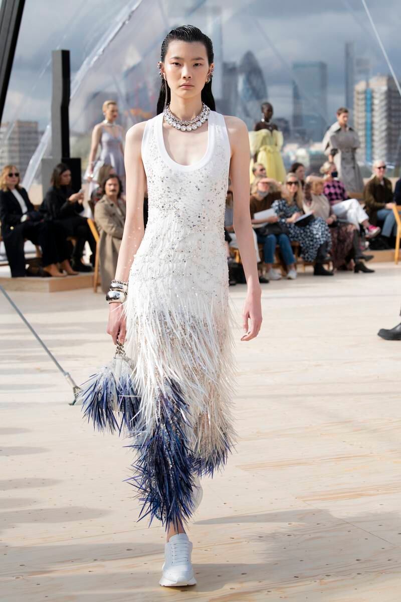 A look from Alexander McQueen’s spring/summer 2022 collection, which was unveiled in London