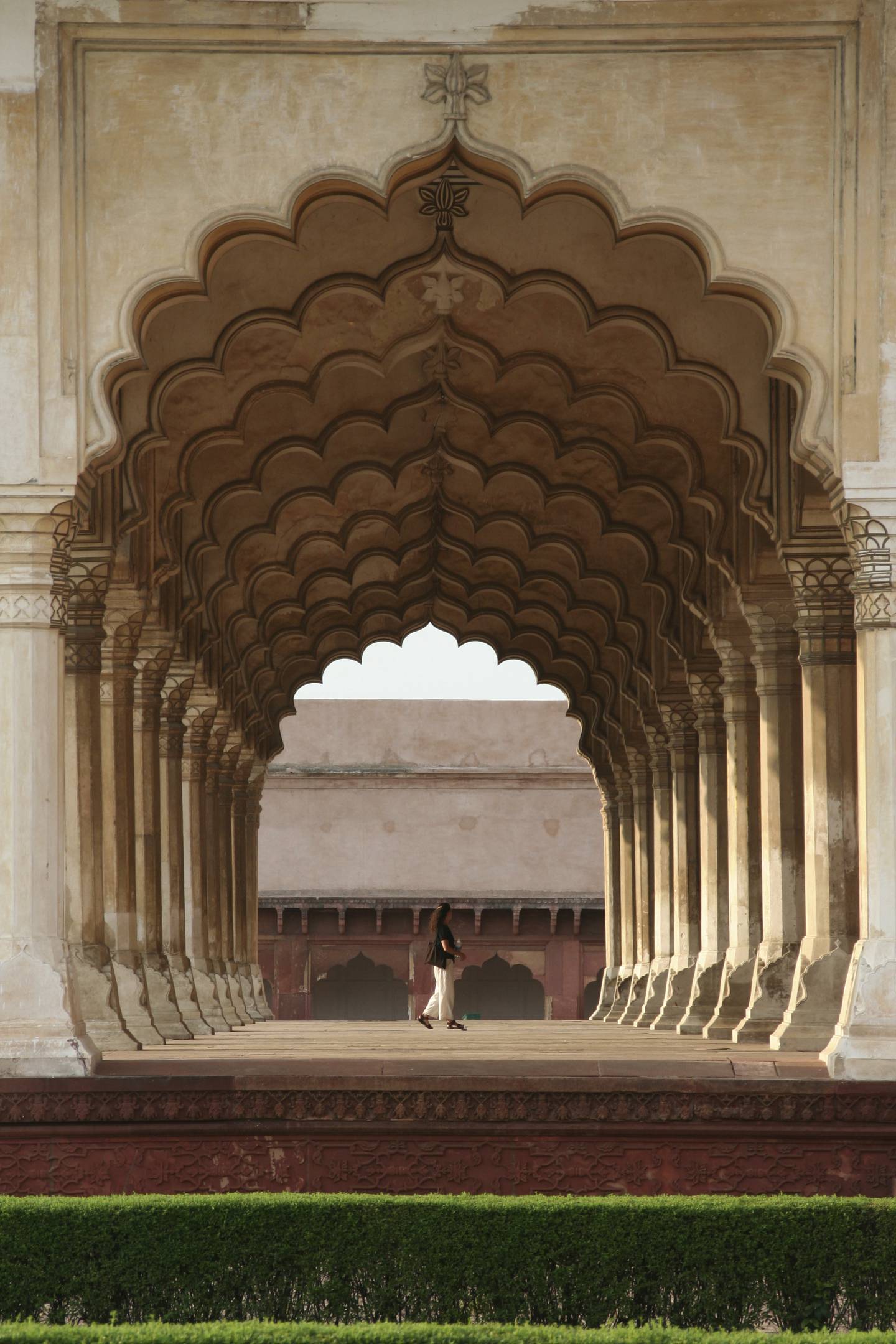 Tourist sightseeing inside the arches of Agra Fort in Agra, India (iStockphoto.com)
