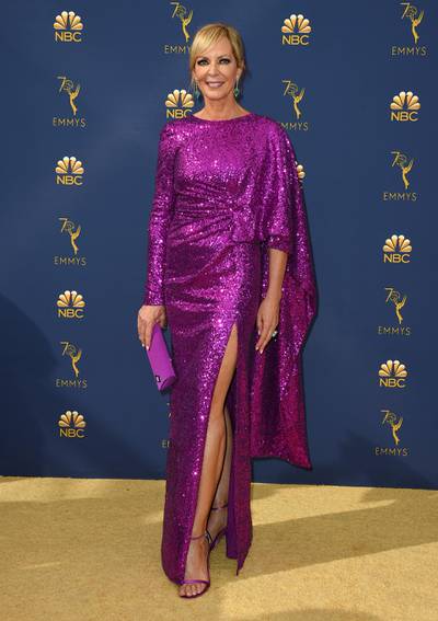 The inimitable Allison Janney shines in bold purple Prabal Gurung. Photo / AP