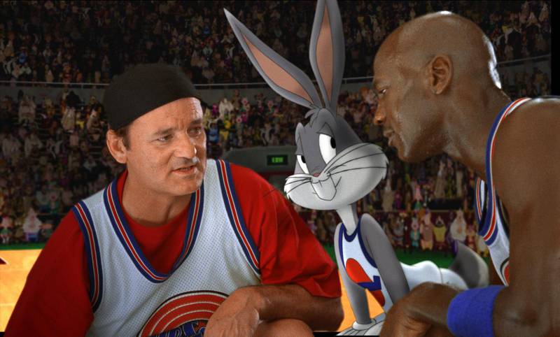 Bill Murray, Bugs Bunny and Michael Jordn in Space Jam. Courtesy Warner Bros. Pictures