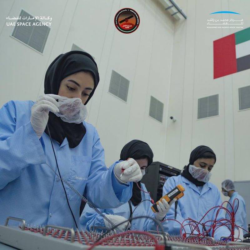 Women engineers working on UAE's Mars spacecraft, called Hope. Courtesy: MBRSC 