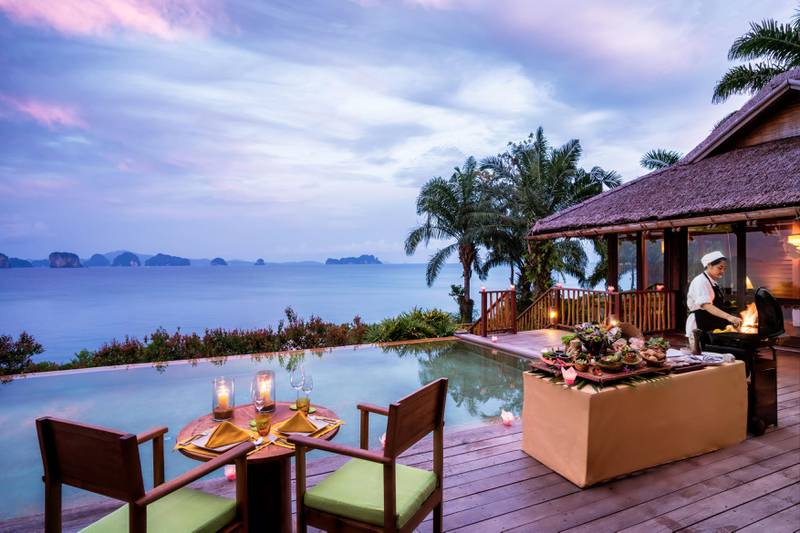 In-villa dining at Six Senses Thailand. Courtesy Six Senses