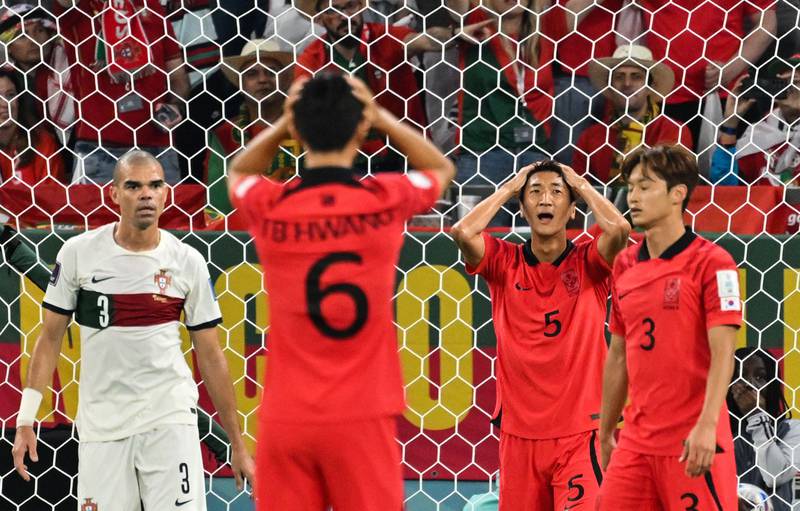 Kim Jin-su - 5. Poorly positioned when Portugal broke the deadlock and they continued to try and expose him. He thought he’d scored his third international goal to level the scores, but he was a yard offside when he bundled in at the back post.  AFP