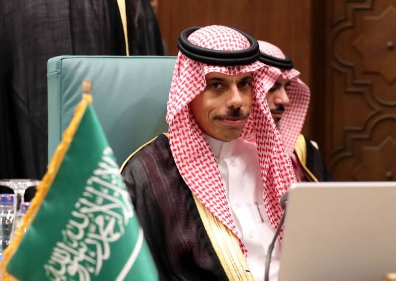 Saudi Foreign Minister Prince Faisal bin Farhan attends an Arab League Council meeting at league headquarters in Cairo, Egypt, this month. EPA