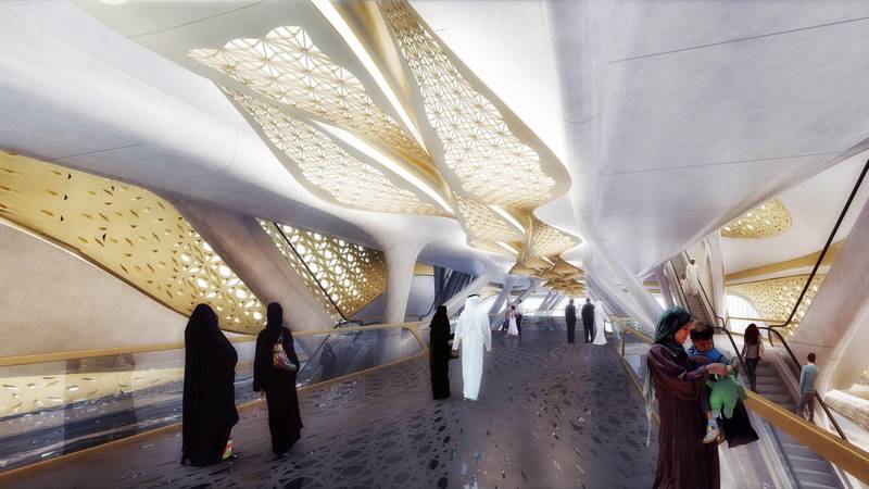 King Abdullah has instructed the new Riyadh Metro be completed in four years. Courtesy Zaha Hadid Architects